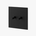 2-way double switch in brushed black steel