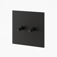 Square 2-Gang Intermediate Switch in Matt Black Steel
