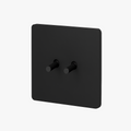 Modern 2-Gang Intermediate Switch in Matt Black Steel
