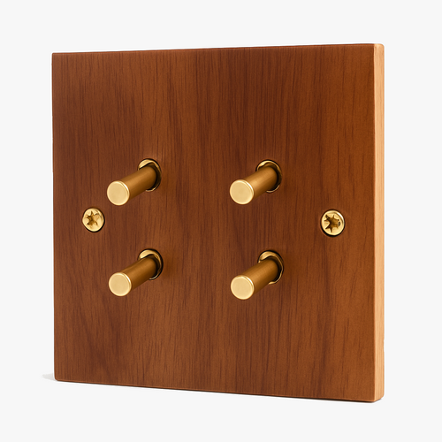 4-fold switch 2 wooden channels and gold screws