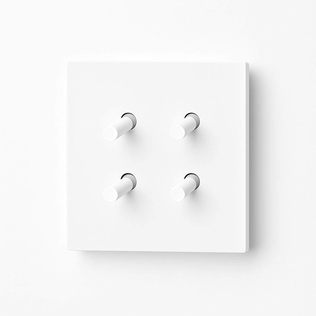 4-way quadruple switch in white matt steel