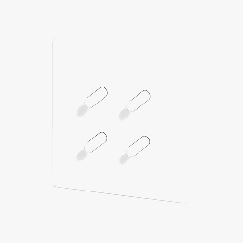 4-Gang Quadruple Light Switch in Matt White Steel, Square