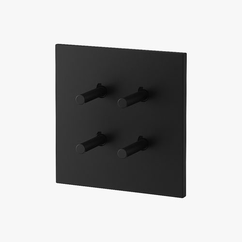 4-way quadruple switch in black matt steel
