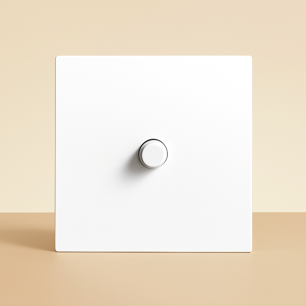 Single-Channel Matt White Steel Switch with Curtain Switch Option - 1Gang - White / Reset Switch