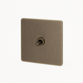 Single switch 1 track in aged bronze steel rounded edges