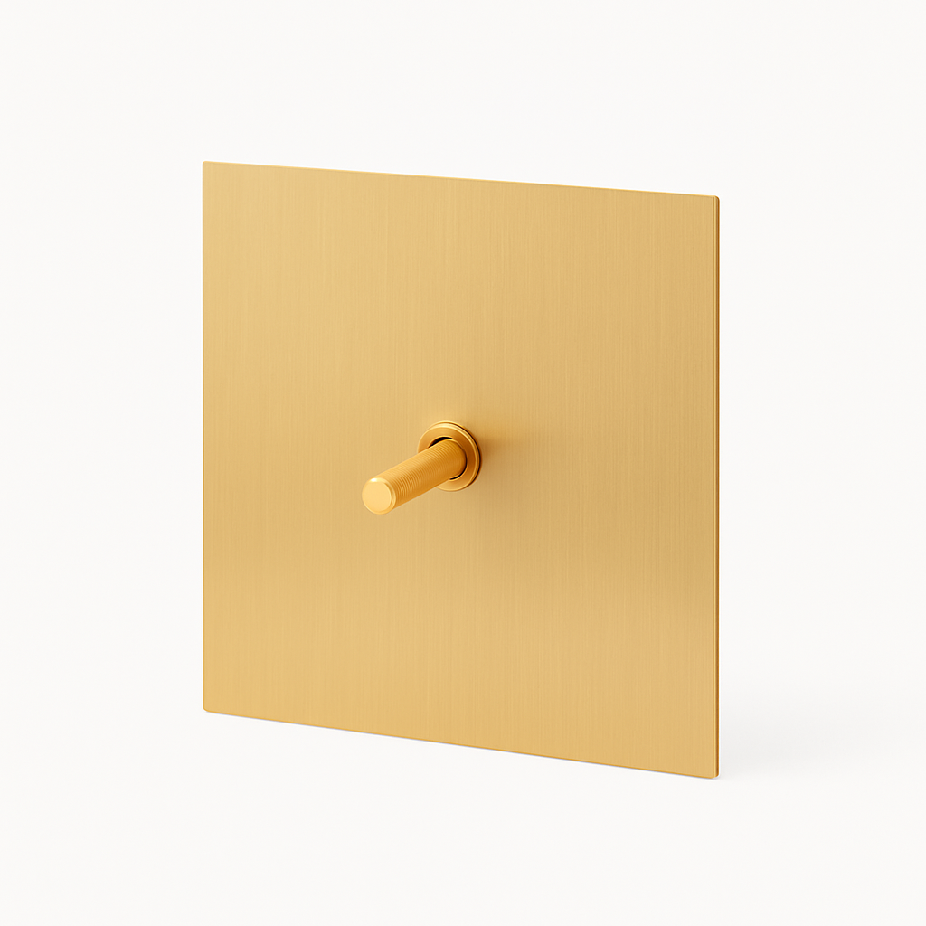 Luxe Single 1-Way Switch Brushed Gold Steel