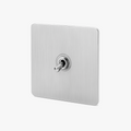 Single-Gang Light Switch in Brushed Light Grey Steel