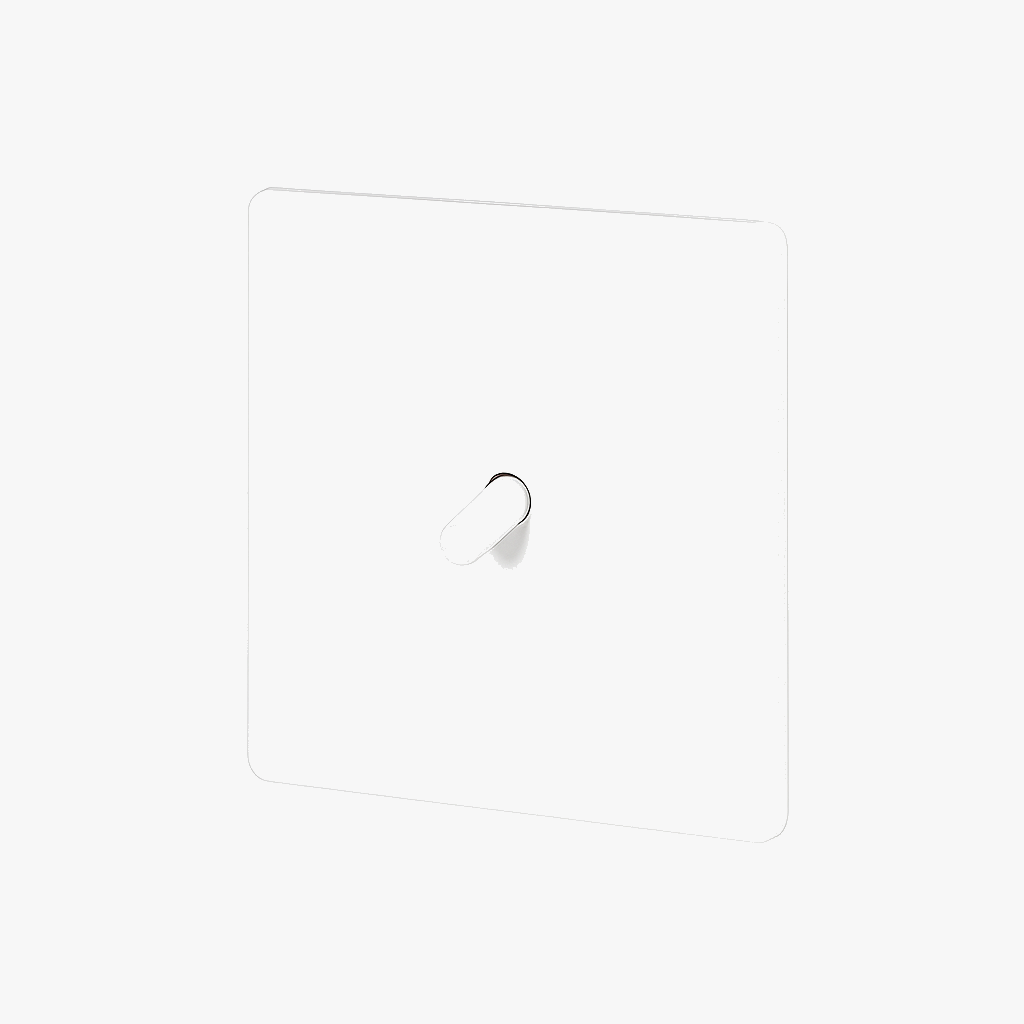 Single 1-Gang Intermediate Switch in Matt White Steel, Style One