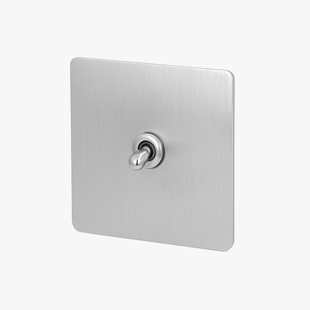 Brushed Light Gray Steel Intermediate Switch, Design 1