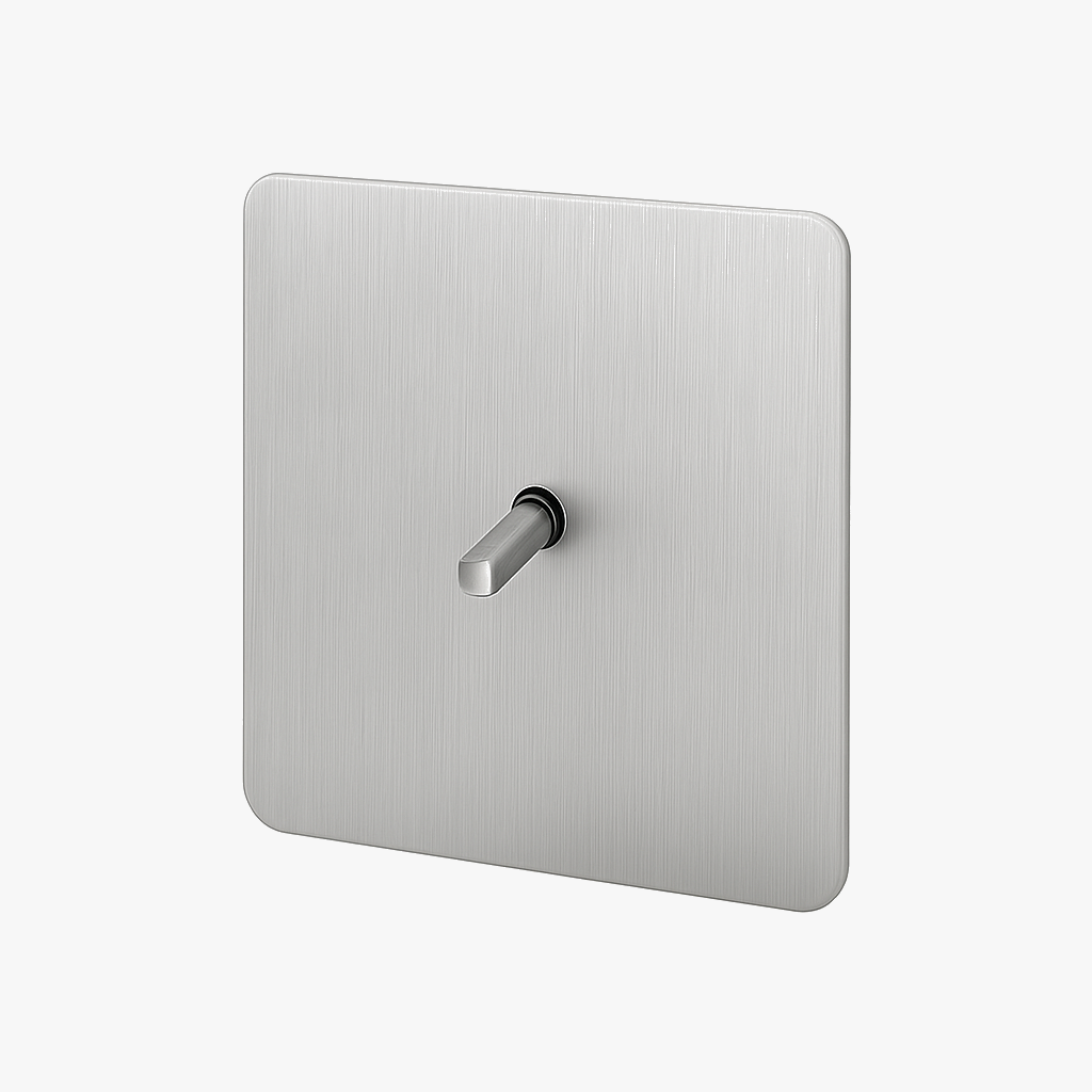 Brushed Light Gray Steel Intermediate Switch, Design 3