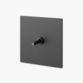 Single switch 1 intermediate channel switch in brushed dark grey steel