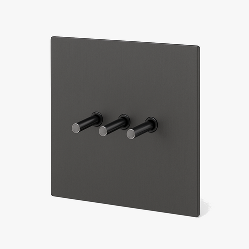 3-way 3-way switch in brushed grey steel