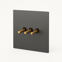 3-way triple switch in brushed and gold grey steel