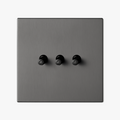 Multi-Function 3-Way Triple Switch Brushed Dark Grey Steel