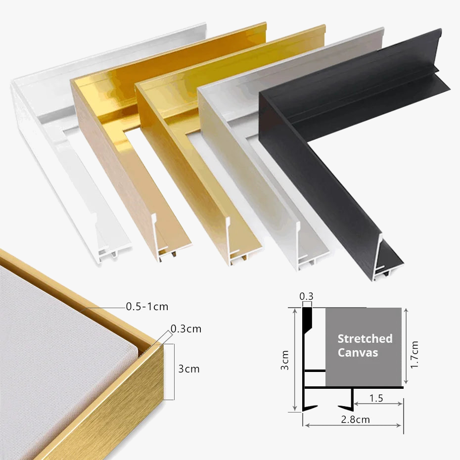 Metal floating frame kit for wall art - view 3