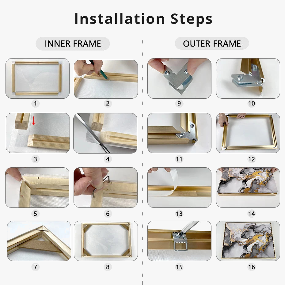 Metal floating frame kit for wall art - view 4