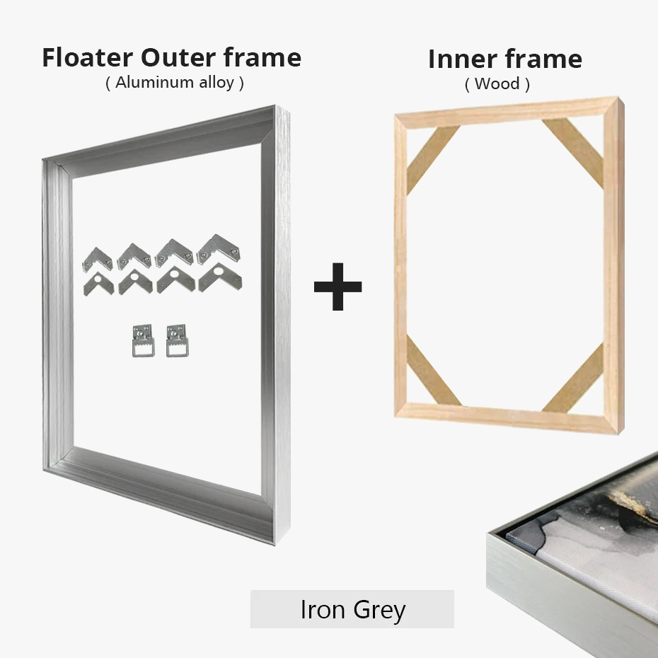 Metal floating frame kit for wall art - view 6