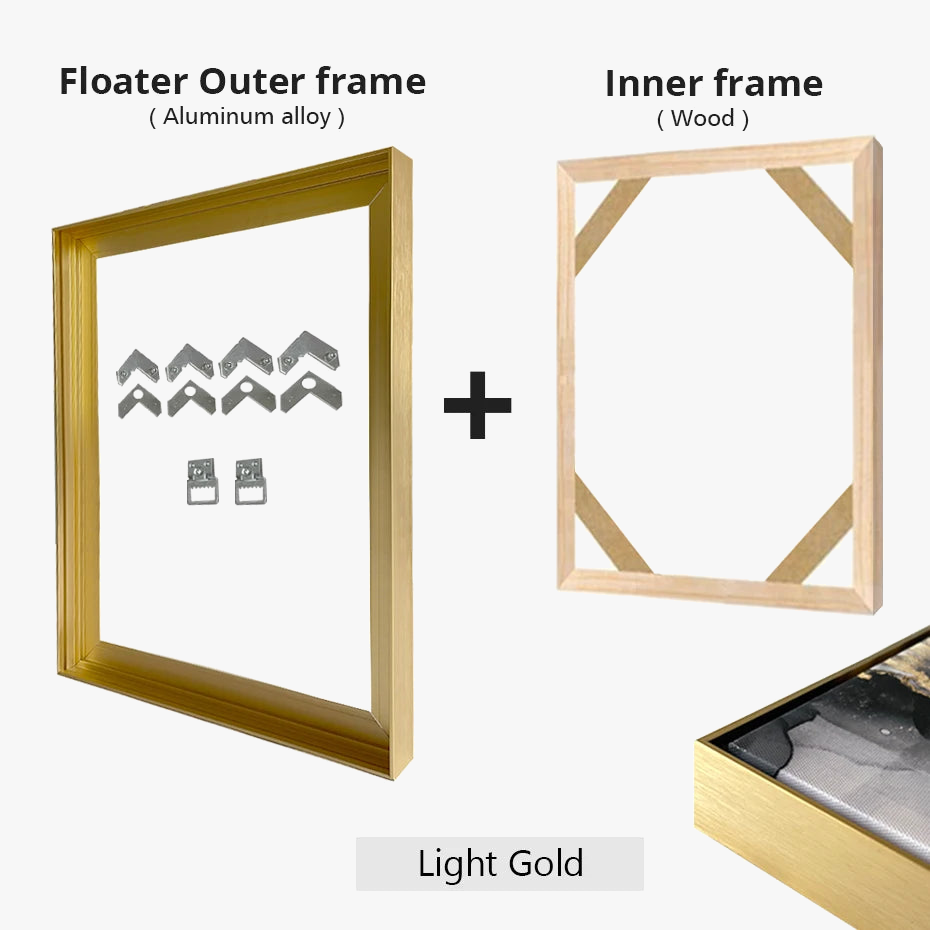 Metal floating frame kit for wall art - view 7