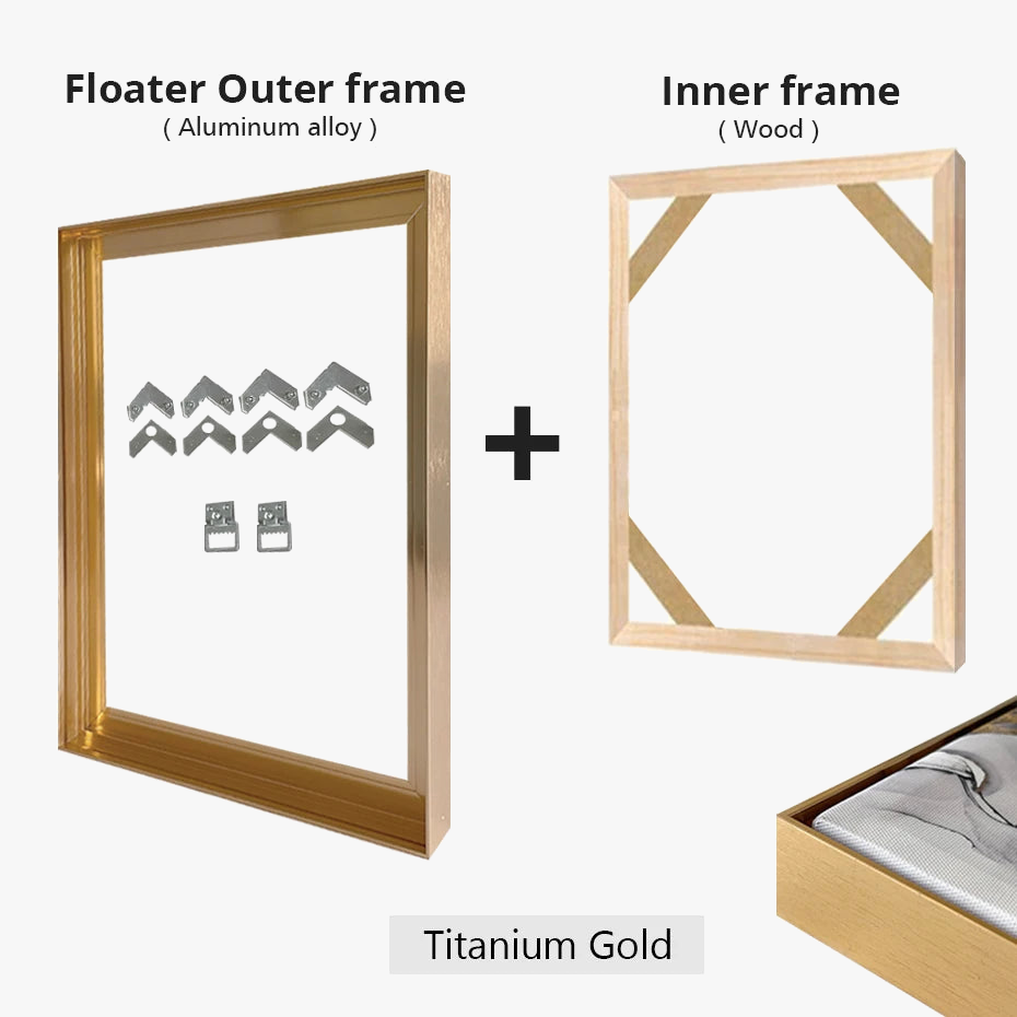 Metal floating frame kit for wall art - view 8