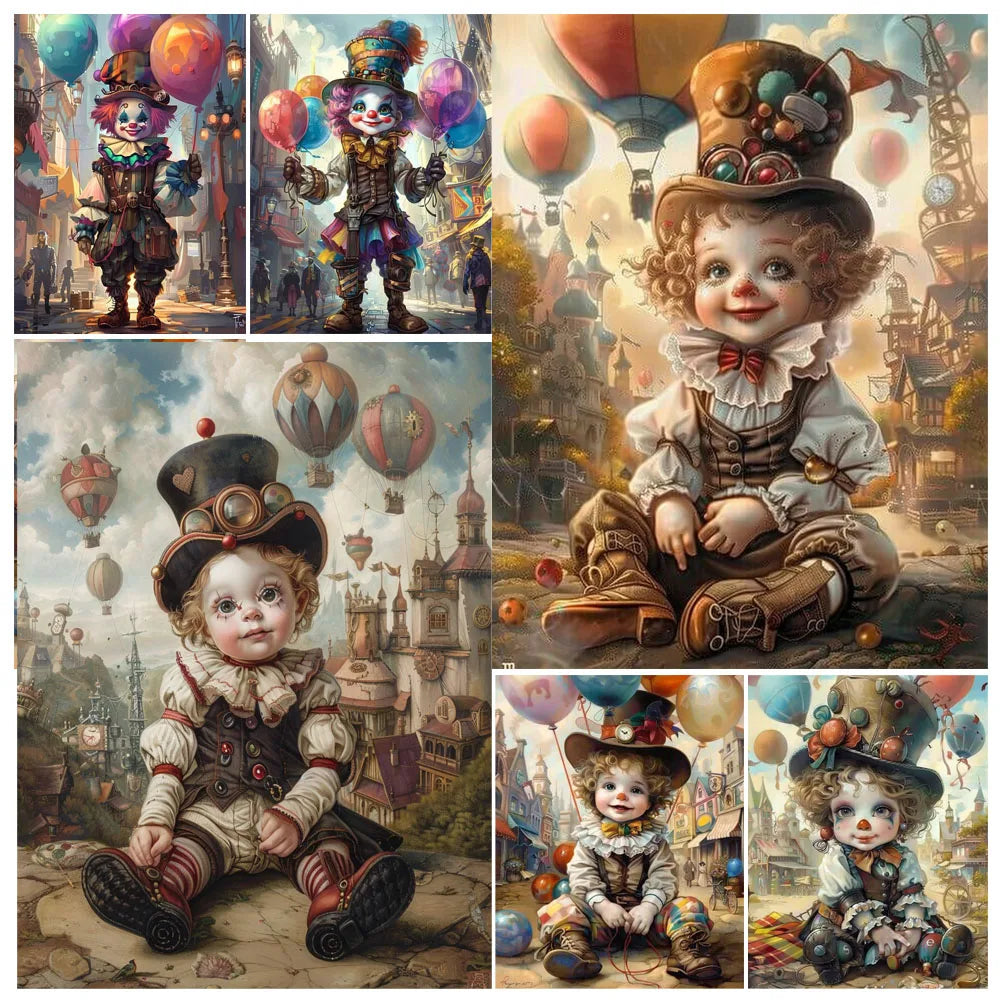 Funny acrylic clown paint kit for kids artistic decoration - view 2