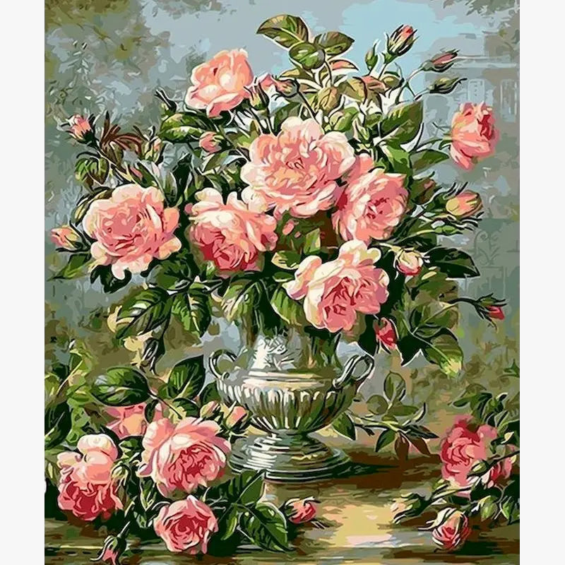 Flower Number Painting Kit for Adults, DIY Art for the Living Room