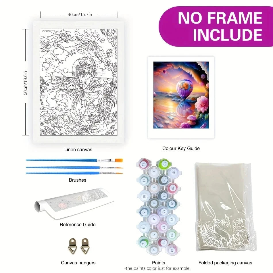 Number painting kit for adult flowers on canvas - view 5