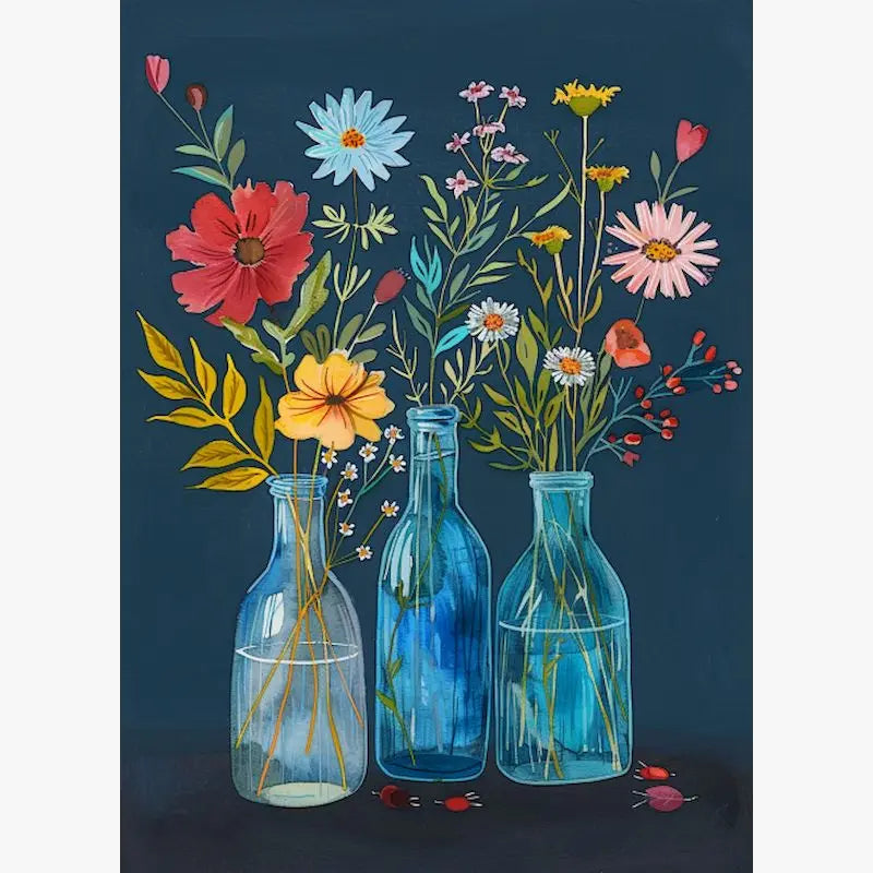 Striking Romantic Vase Paint by Numbers Kit