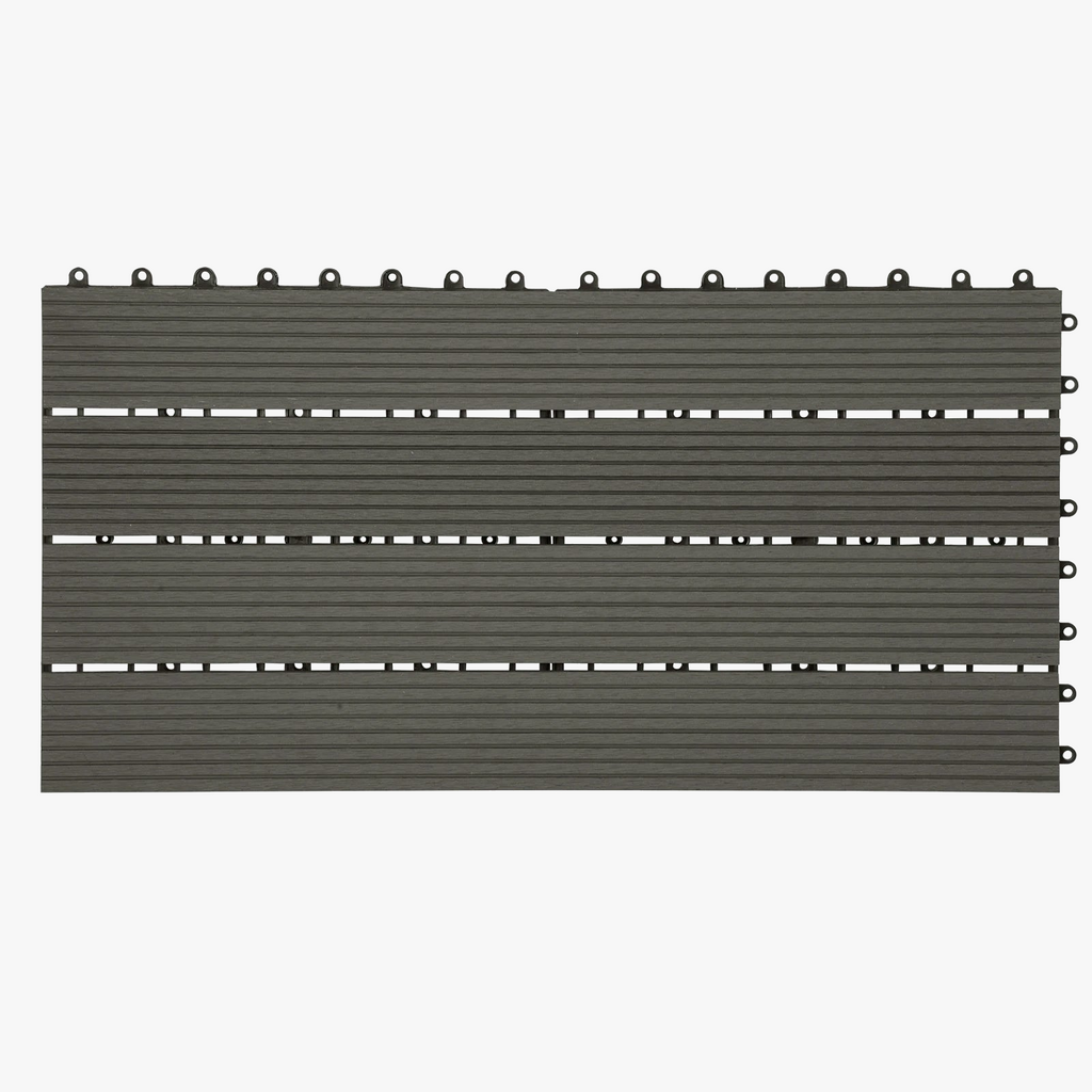 30x60 cm Composite Interlocking Deck Tiles in Grey, 1 M2 Pack