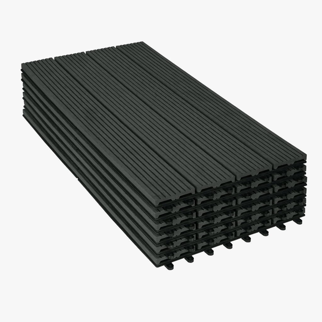 30x60 cm Composite Interlocking Deck Tiles in Grey, 1 M2 Pack - view 4