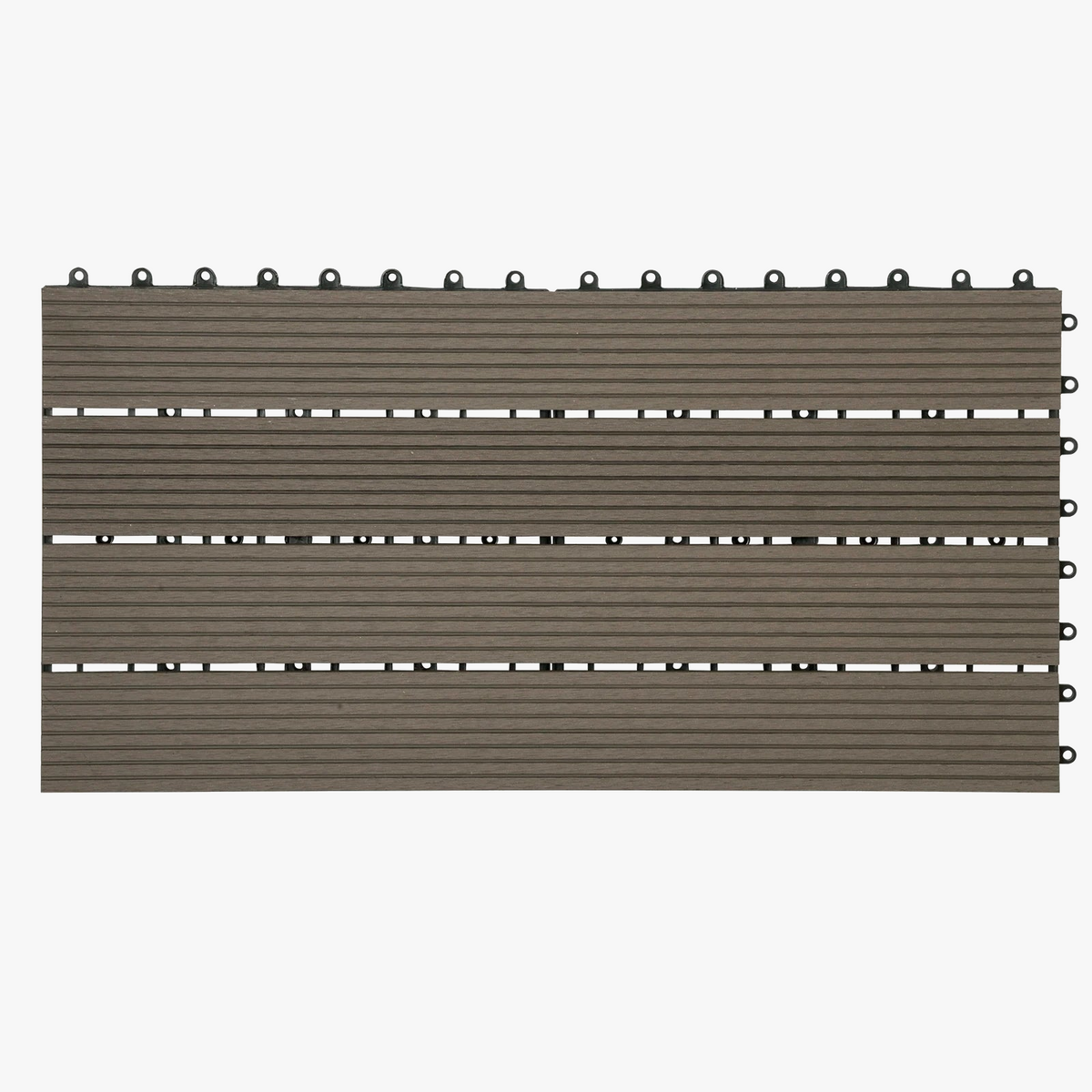 30x60 cm Composite Interlocking Deck Tiles in Coffee Brown
