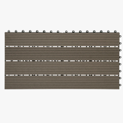 30x60 cm Composite Interlocking Deck Tiles in Coffee Brown