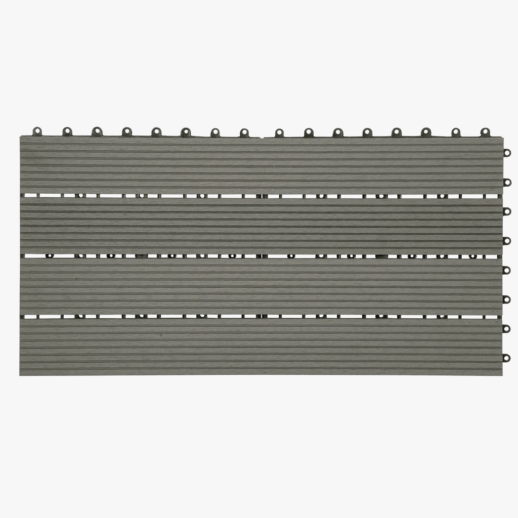 30x60 cm Composite Interlocking Deck Tiles in Light Grey