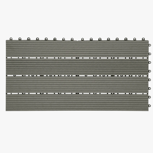 30x60 cm Composite Interlocking Deck Tiles in Light Grey
