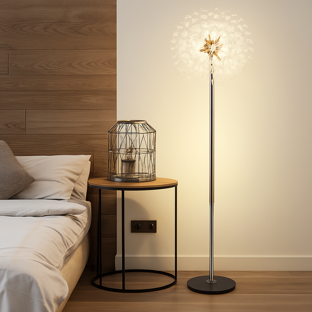 Luxury floor lamp scandinavia golden chrome dandelion for interior - view 3