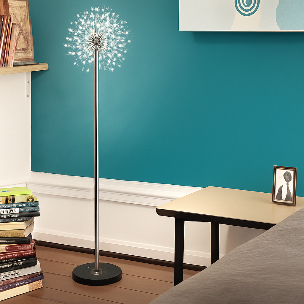 Luxury floor lamp scandinavia golden chrome dandelion for interior - view 5