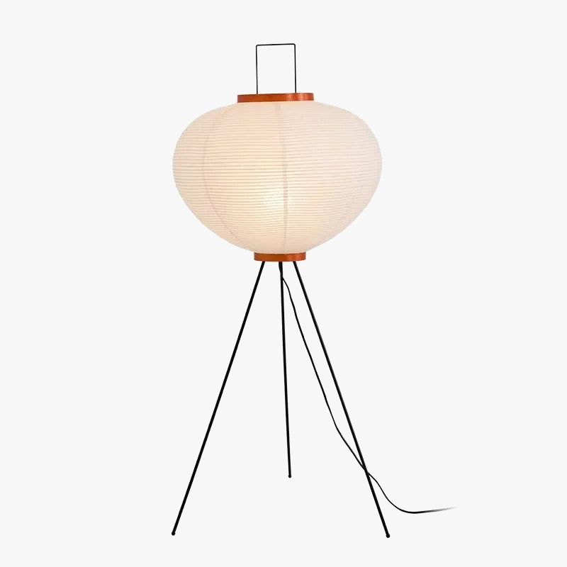 Japanese design floor lamp in rice paper with tripod