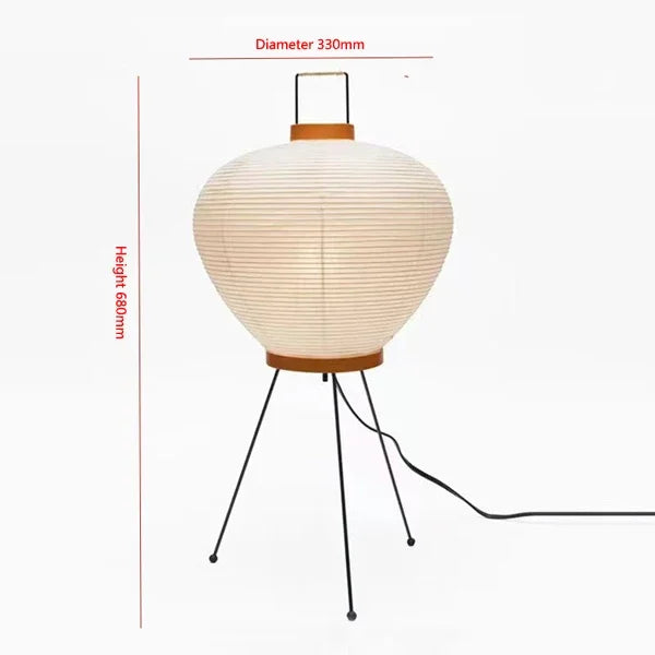 Japanese design floor lamp in rice paper with tripod - view 6