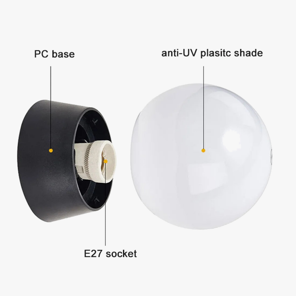 Acrylic Outdoor Globe Pedestal Lamp with Warm Glow - view 3