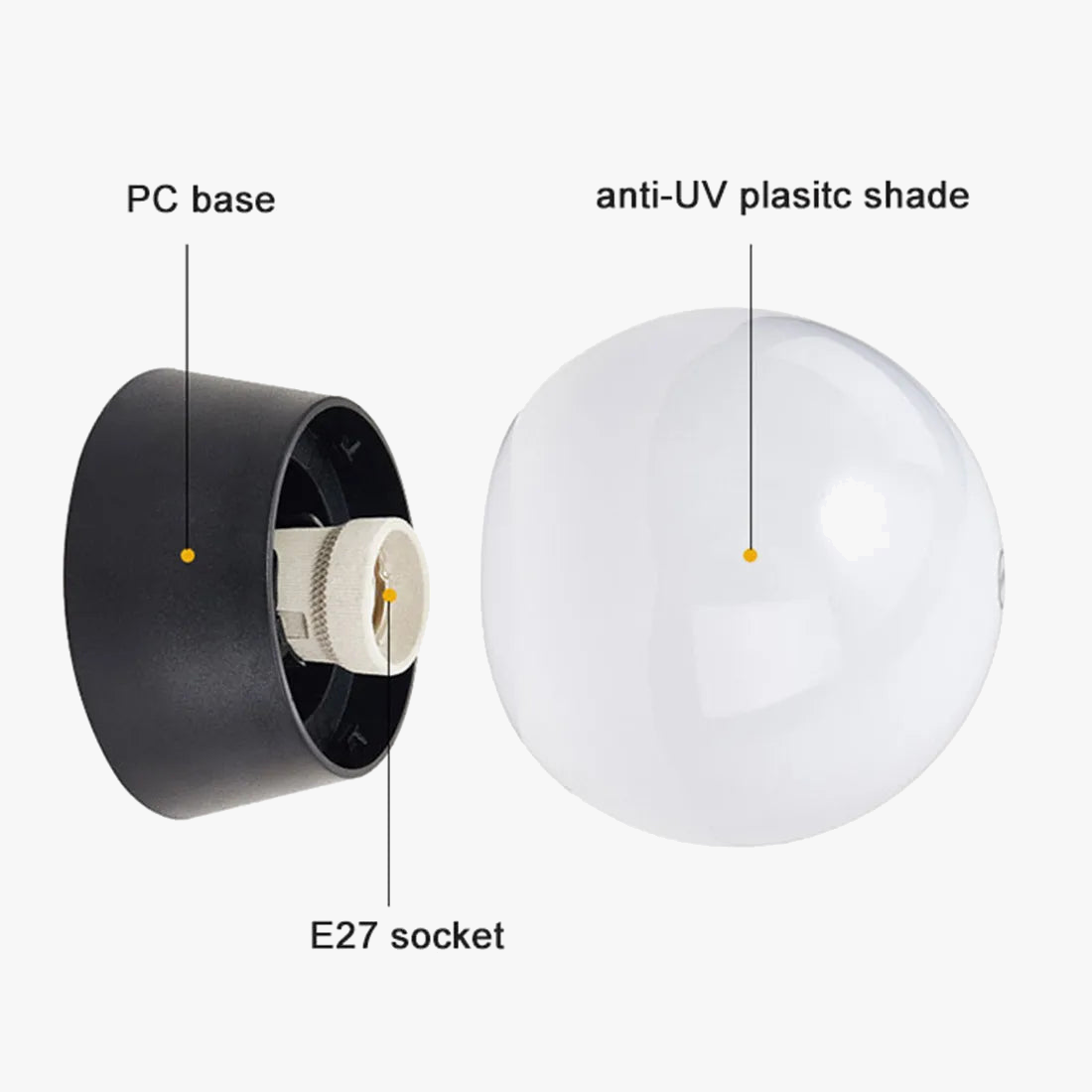 Acrylic Outdoor Globe Pedestal Lamp with Warm Glow - view 3