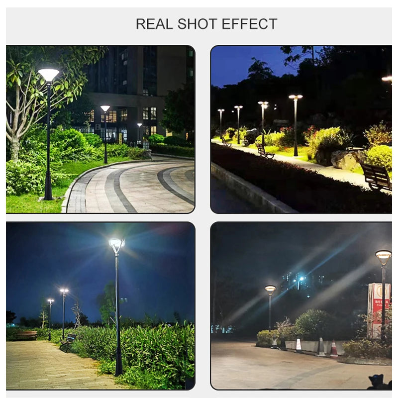 Complete solar floor lamp with post for outdoor garden - view 2