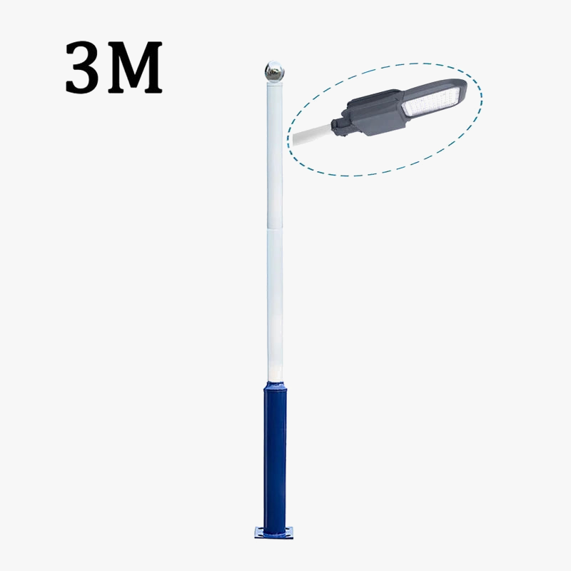 Segmented solar floor lamp for garden lighting and video surveillance - view 2