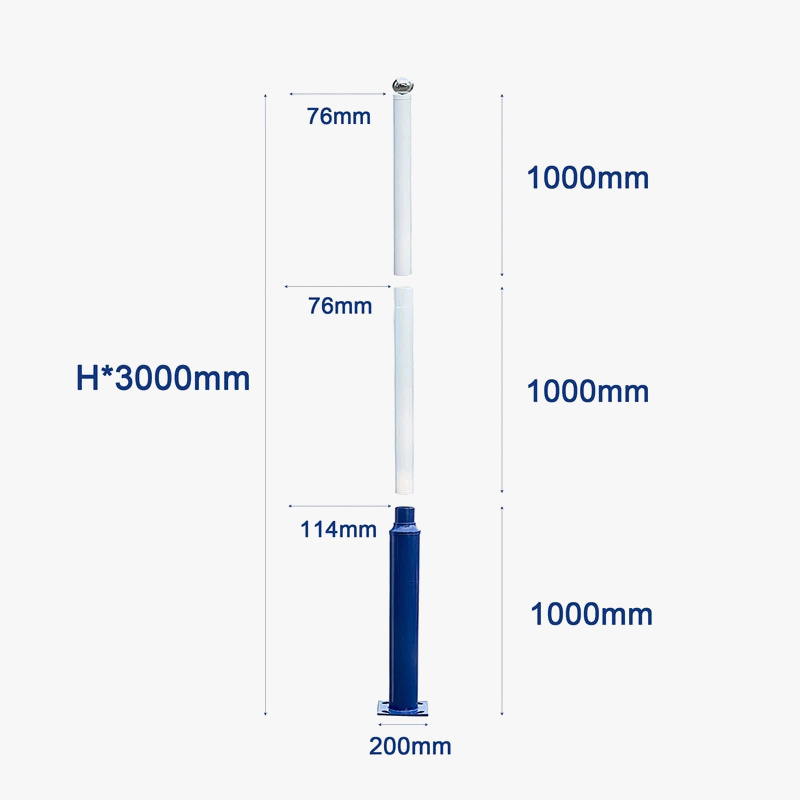 Segmented solar floor lamp for garden lighting and video surveillance