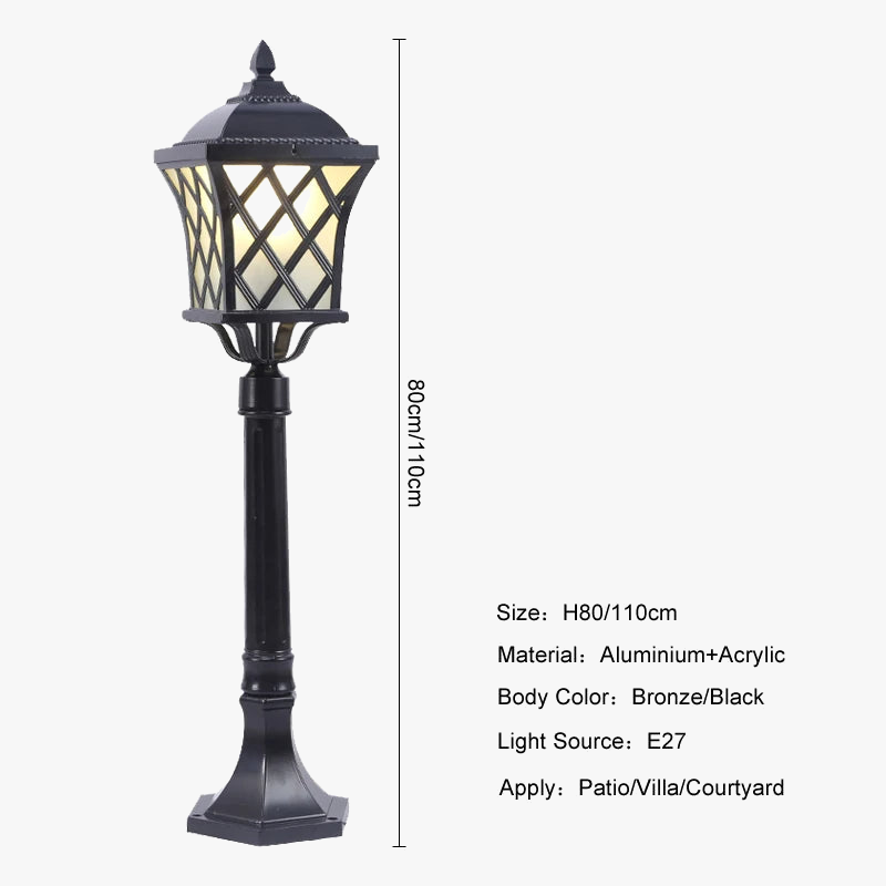 Waterproof outdoor column lamp for garden and walkway - view 5