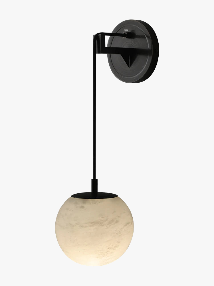 Modern copper bedside lamp and natural marble