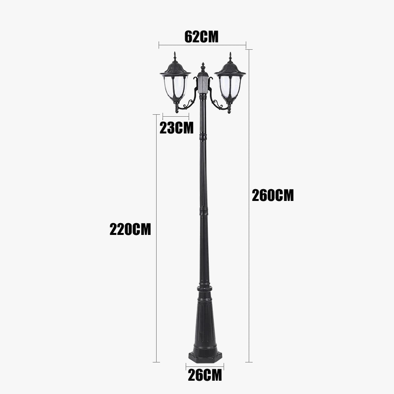 European four-head outdoor waterproof garden lamp - view 4