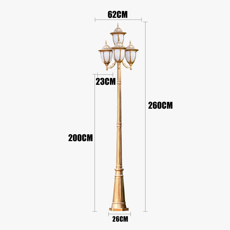 European four-head outdoor waterproof garden lamp - view 6