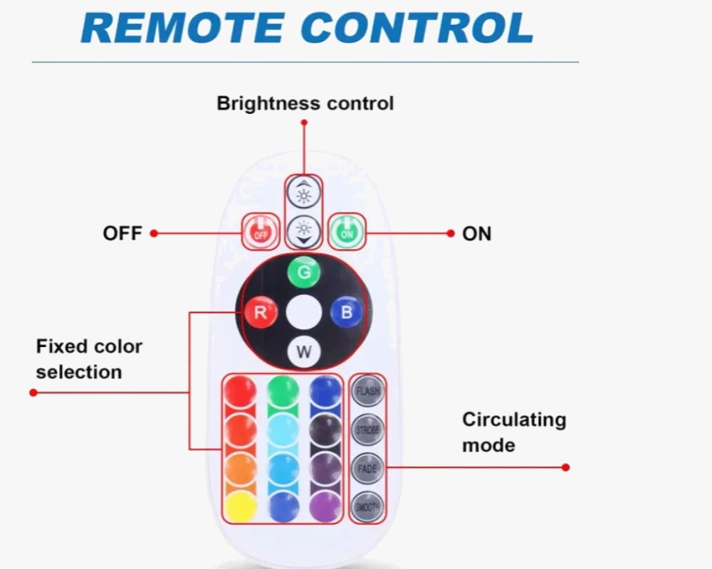 LED garden lamp with 16-color remote control for outdoors