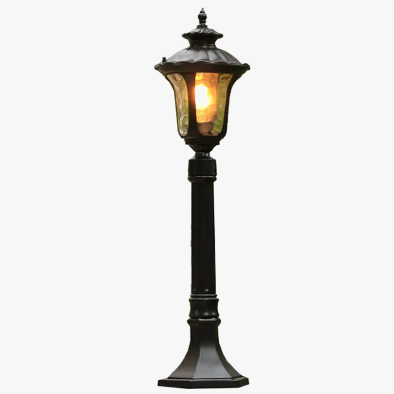 Retro garden lamp for waterproof exterior lighting