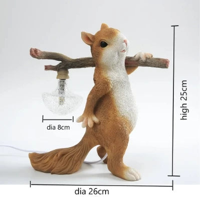 Squirrel table lamp in small decorative child light resin - view 7