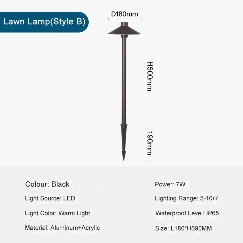 Modern LED lamp for waterproof and landscaped exterior lighting - view 8